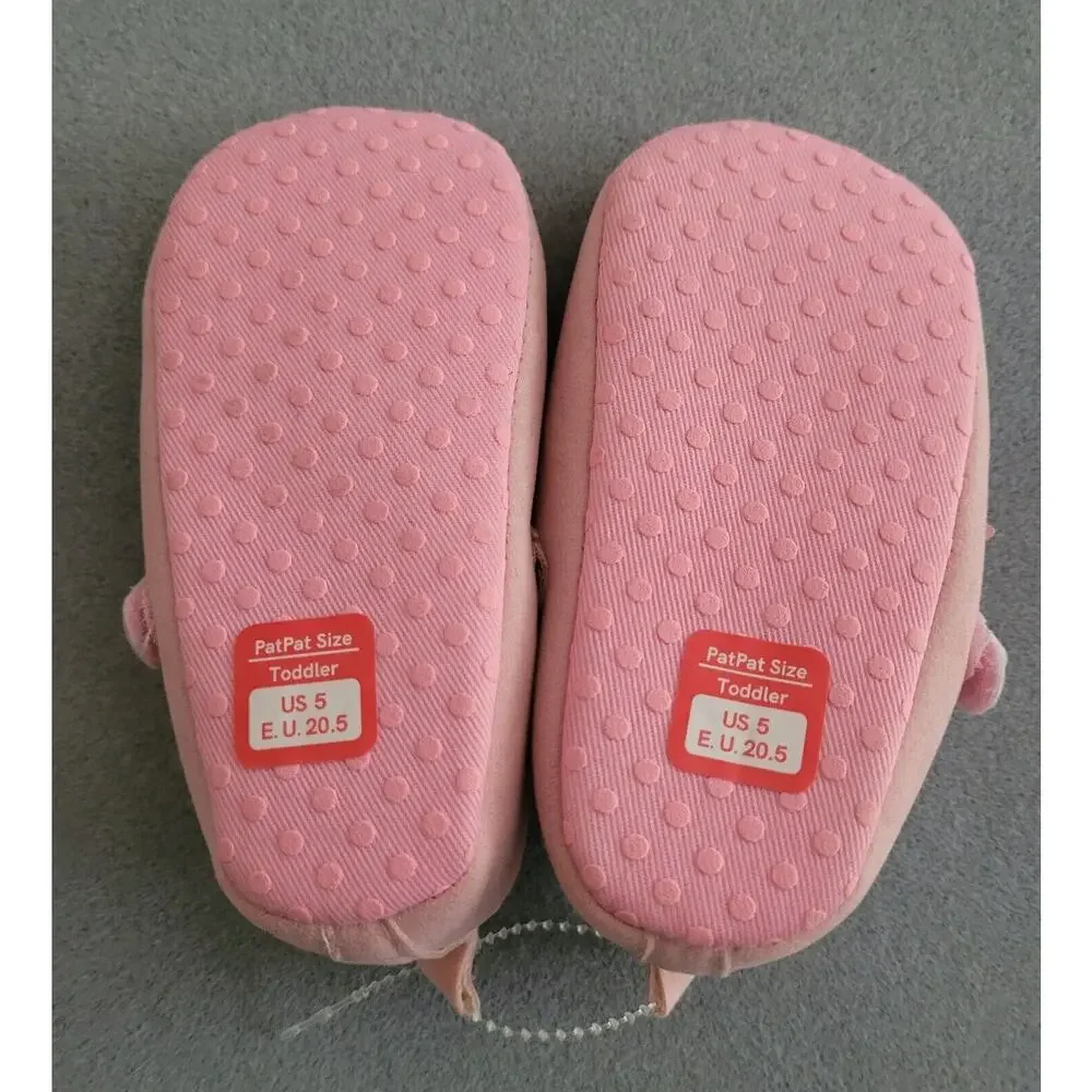 MY GGPP Infant/Toddler Flower shoes w/soft fabric uppers, non-slip soles-Sz US 5